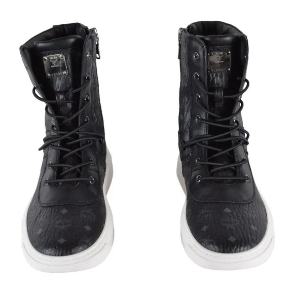 NIB MCM Women's Logo High Tops Combat Boots Shoes - Picture 6 of 10